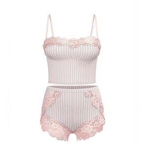 VICTORIA'S SECRETModal Soft & Lace Trim Straight-Neck Cami Set